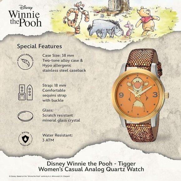 NWT - Disney Winnie The Pooh Adult Casual Sport Analog Quartz Watch - Picture 11 of 16